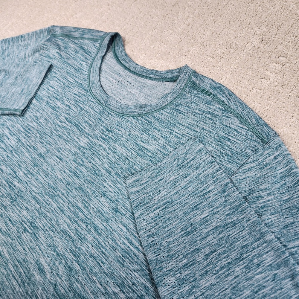 Lululemon Shirt Men L Metal Vent Tech Running Vented Quick Dry Long Sleeve Green